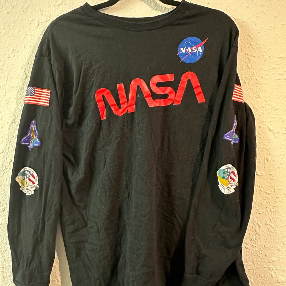 NASA Black Long Sleeve T-Shirt - Black (XL)